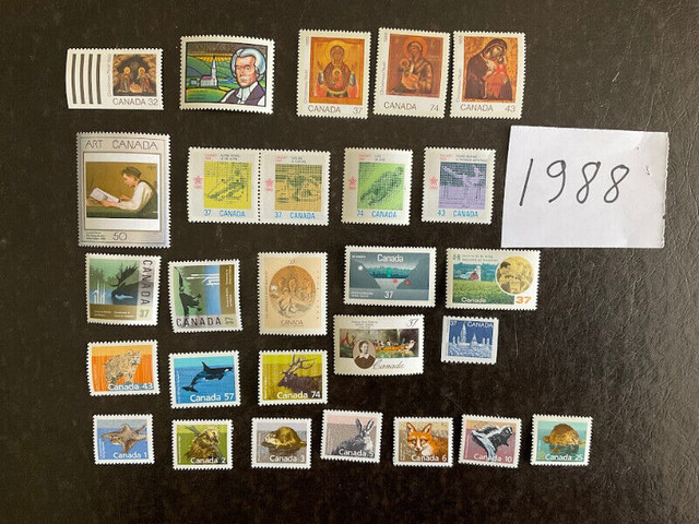 CANADA- 1988- Timbres neufs de l'année- MH dans Art et objets de collection  à Granby - Image 2