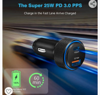 USB C Car Charger Fast Charging with 6ft cable