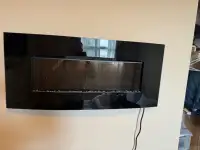 40” wall mounted fireplace with heater