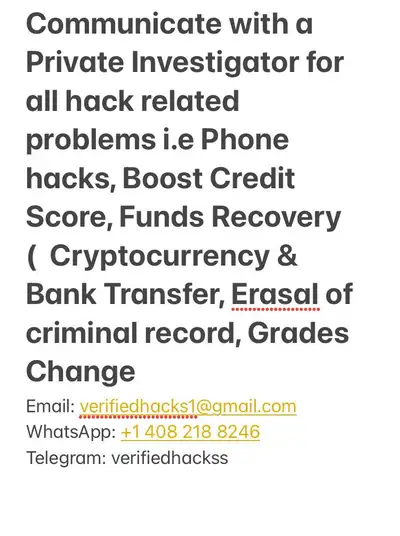 PRIVATE INVESTIGATOR FOR HIRE ( PHONE ACCESS & FUNDS RECOVERY ), View more