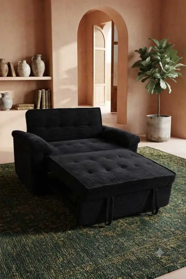 Convertible Corduroy Sleeper loveseat 