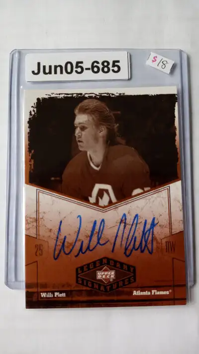 2004-05 UD LEGENDARY SIGNATURES WILLI PLETT atlanta Flames card, View more