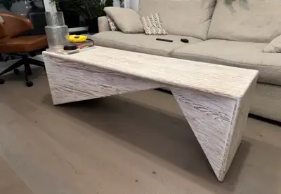 Crate and Barrel nord solid wood vanilla bench Solid wood mint condition moving sale Retails at $689...