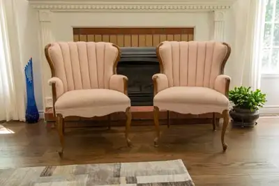 VINTAGE SIDE CHAIR ACCENT PIECE TUFITED BACK SET OF TWO, View more