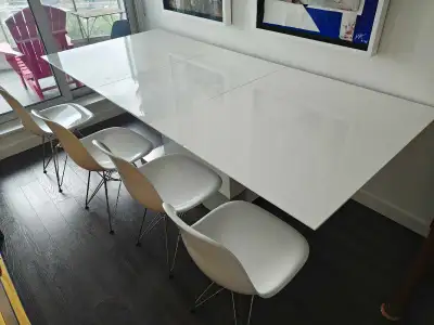 White High Gloss Dining Table and 4 chairs, View more