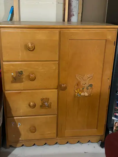 Solid Wood Toddler Wardrobe Dresser, View more