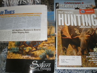 Hunting articles collection and magazines