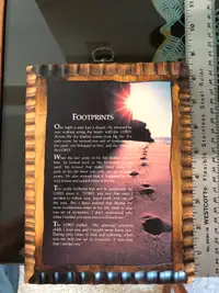 Footprints hanging plaque