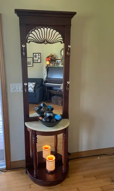 Hat,Coat,Keys Rack with mirror and shelf, View more