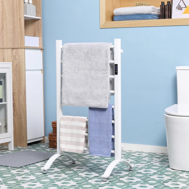 8-Bar Bathroom Heated Towel Rail with Built-in Timer in Other in Markham / York Region