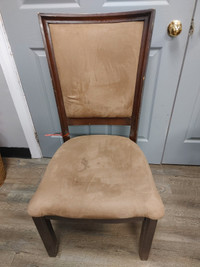 Cloth and Brown Wood Chair