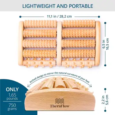 Wooden Foot Massager& Free 2 Spiky Massage Balls, View more