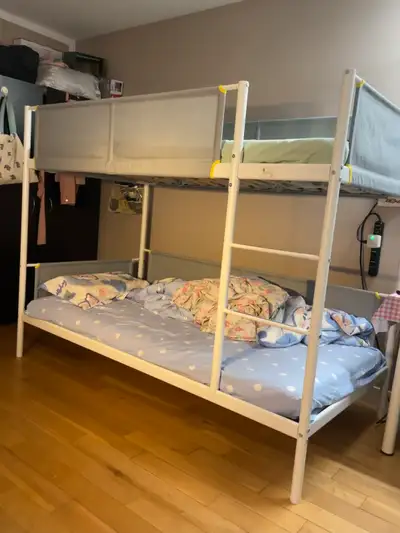 Selling an IKEA VITVAL bunk bed with two mattresses. Bought in September last year. Used only a few...