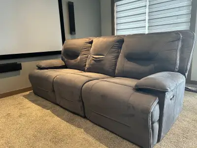Grey Reclining Sofa – Super Comfortable & Spacious, View more