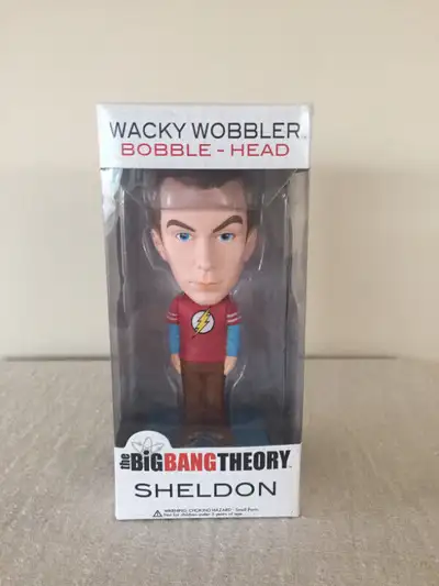WACKY WOBBLER BOBBLE -HEAD OF SHELDON WITH FLASH SHIRT THIS IS NEW IN BOX-NEVER REMOVED PLEASE SEE P...