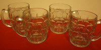 New 16OZ Glass Beer Mugs Four 4 For $5.00