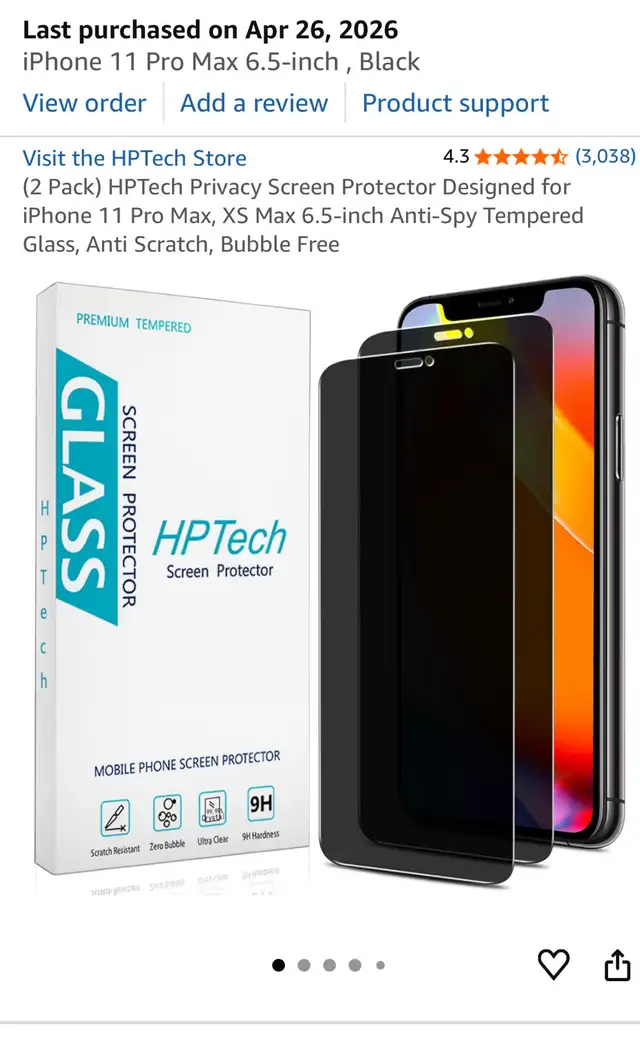 Privacy Screen Protector for iPhone 11, pro max, xS max in Cell Phone Accessories in Mississauga / Peel Region - Image 2