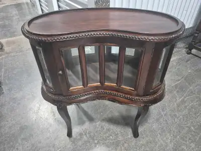 Victorian Mahogany Kidney Shaped Cabinet , View more