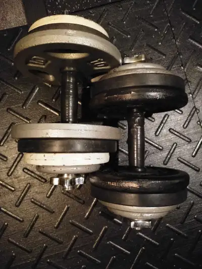 Set of 50 lbs Adjustable Spinlock Dumbbells, View more