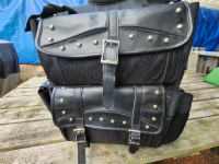 Motorcycle Travel Bag For Back Rest Or Sissy Bar Large Leather
