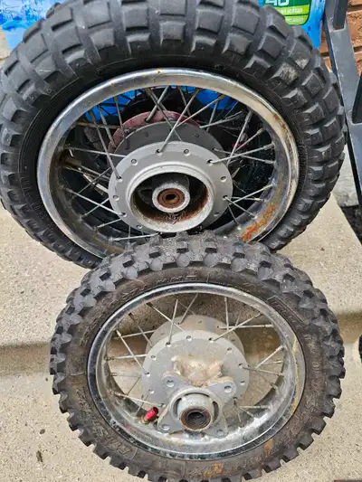 One rear $100 3 fronts $50 each All spokes are good 4 good tires and tubes I won't split up Rear is...