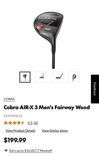 Left handed Cobra AIR-X 3 Fairway Wood, View more