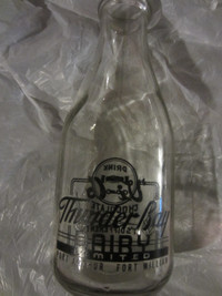 Thunder Bay Dairy quart milk bottle silk screen