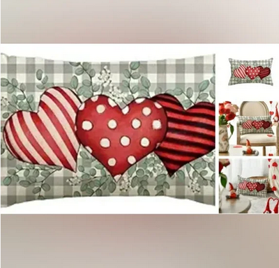 Valentine's Day Love Hearts Throw Pillow Cover, View more