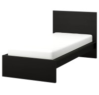 IKEA MALM twin size bed frame and VALEVÅG mattress
