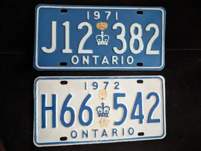 I have two Ontario car plates for sale. Both are singles and were issued in London. I am the origina...