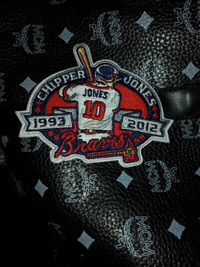 2012 chipper jones Atlanta Braves MLB retirement year patch