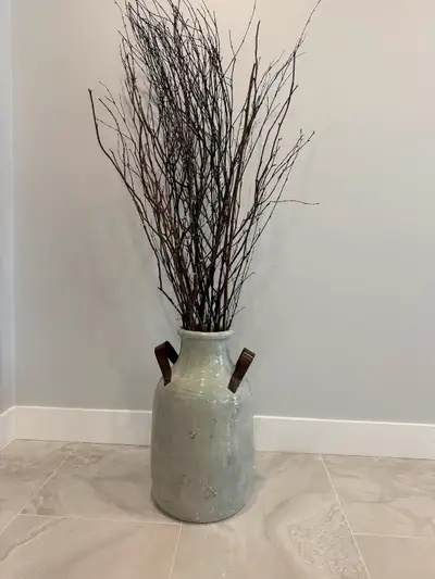 Pottery Barn Marlowe Hand Crafted Ceramic Vase. Always been inside, no cracks or chips, perfect cond...