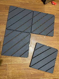 Plastic interlocking deck tiles