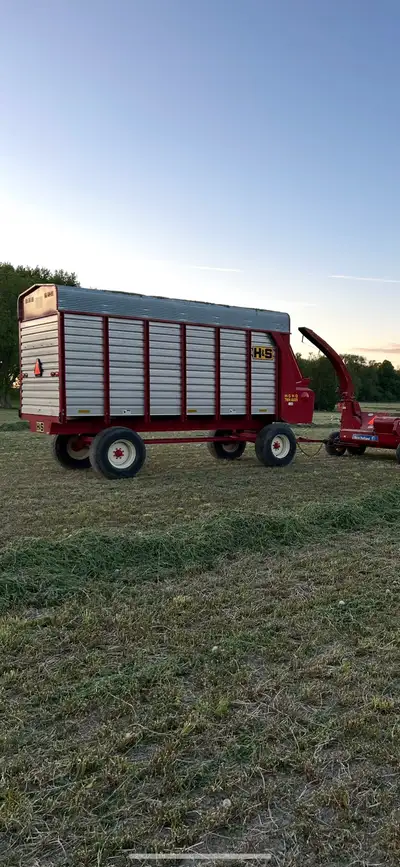 3 matching H&S forage wagons 18ft. Great condition, always oiled greased and stored inside. Located...