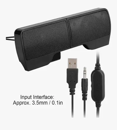 Clip on Laptop speakers. USB powered. 3.5 mm connection, View more
