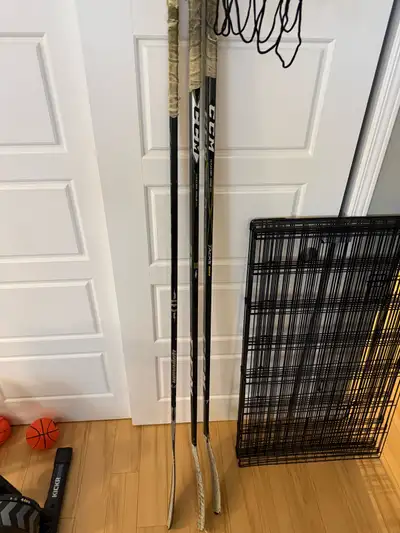 3 senior hockey sticks, View more