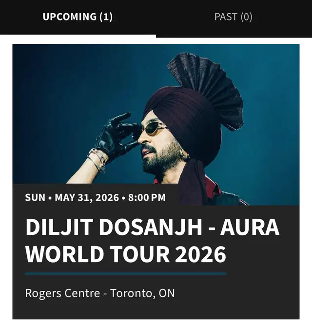 Diljit Dosanjh Concert Tickets 