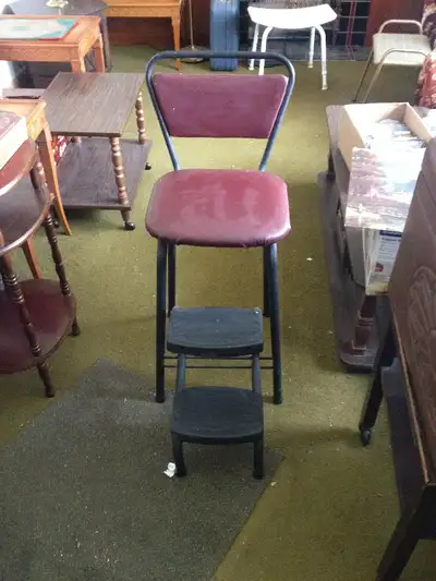Vintage Kitchen Step Stool. Use as is or Customize. Works Well.