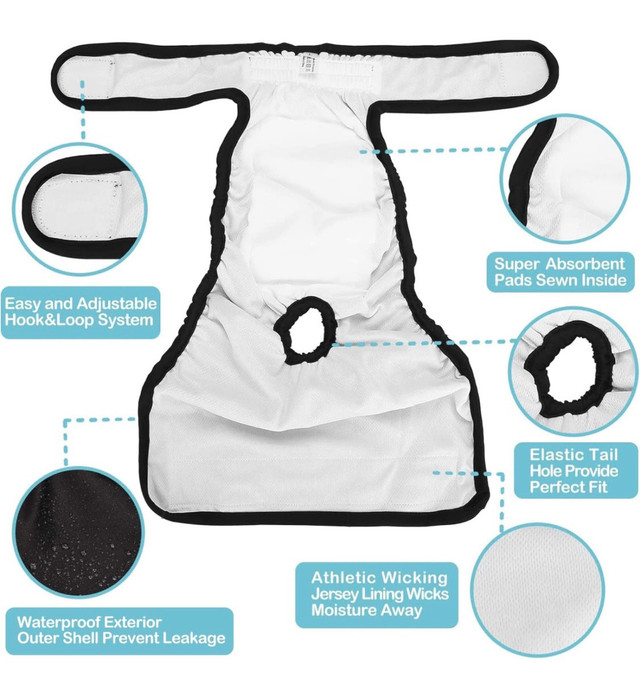 3 pack of black,XS, female dog/puppy diapers! These really work! in Accessories in Edmonton - Image 3