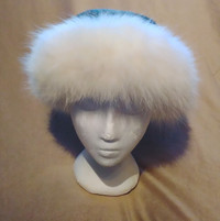 Seal skin/ fox fur hat