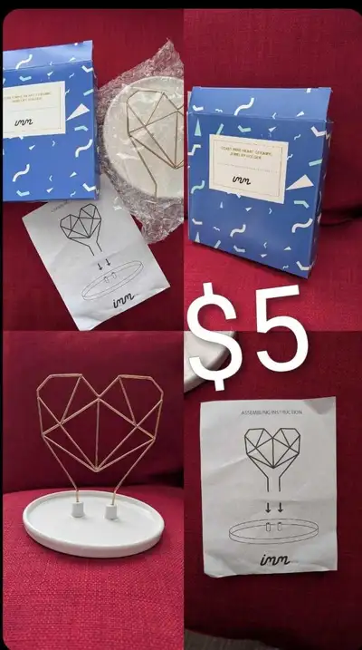 I'm selling a new IMM Living Coxet Wire Heart Ceramic Jewelry Holder! It's a charming and minimalist...