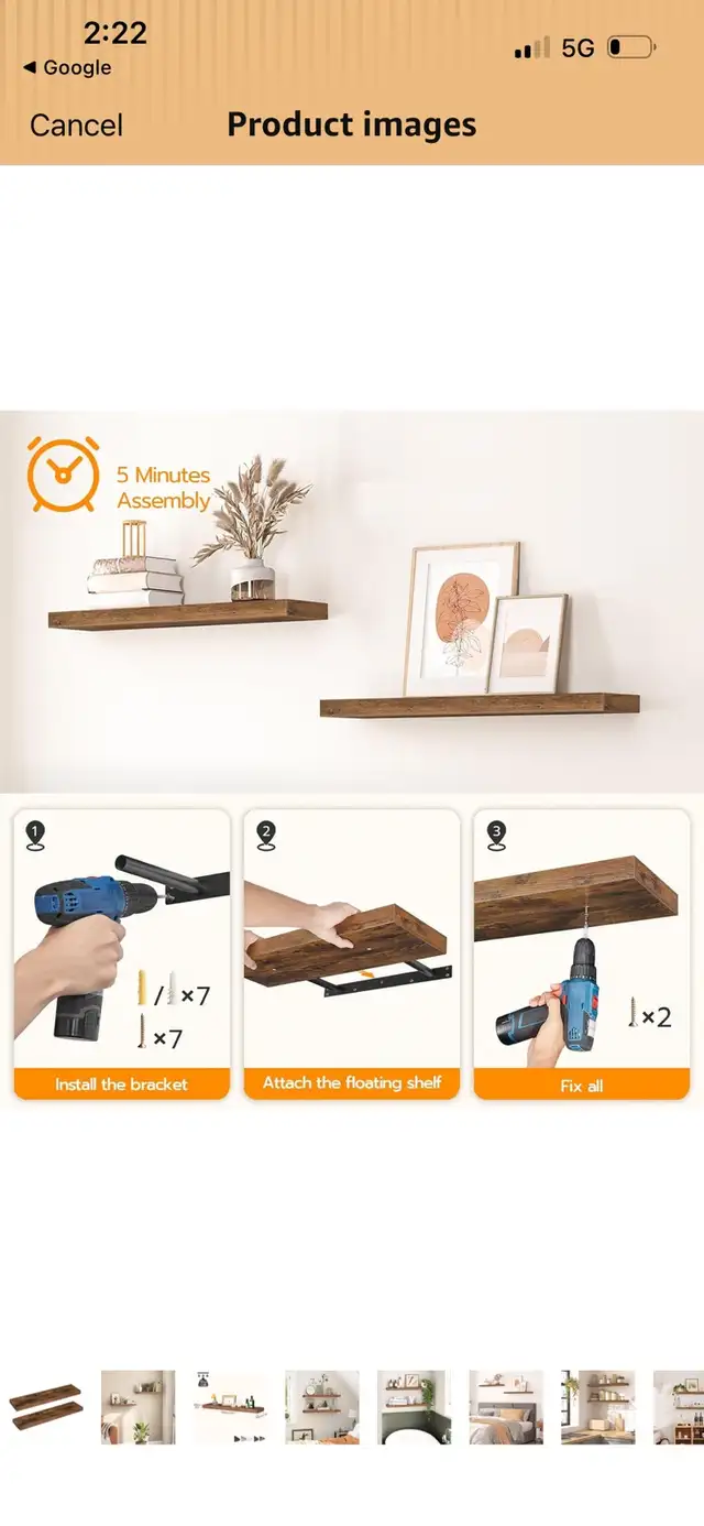 New Floating Wall Shelves (Set of 2) in Home Décor & Accents in Mississauga / Peel Region - Image 9
