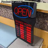 English LED Open Sign with Business Hours