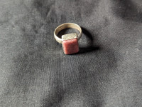925 silver pink stone ring