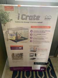 iCrate 36" Double Door Folding Metal Dog Crate | Divider Panel