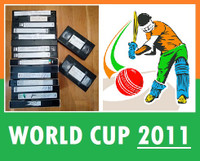 CRICKET on VHS !! --- INDIA Vs. THE WORLD (2011) !! --- FREE !!