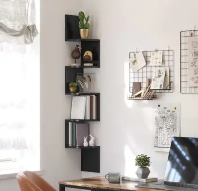 VASAGLE Corner Shelf Wall Mount, 5-Tier Floating , View more