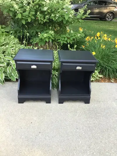 Pair Black Solid Maple Nightstands - 18” w x 16” d x 24” h, View more