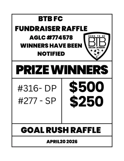 BTB FC Raffle Winners  AGLC #774578, View more