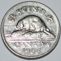 Canada 1966 - 5 Cent Coin Elizabeth II Canadian Nickel